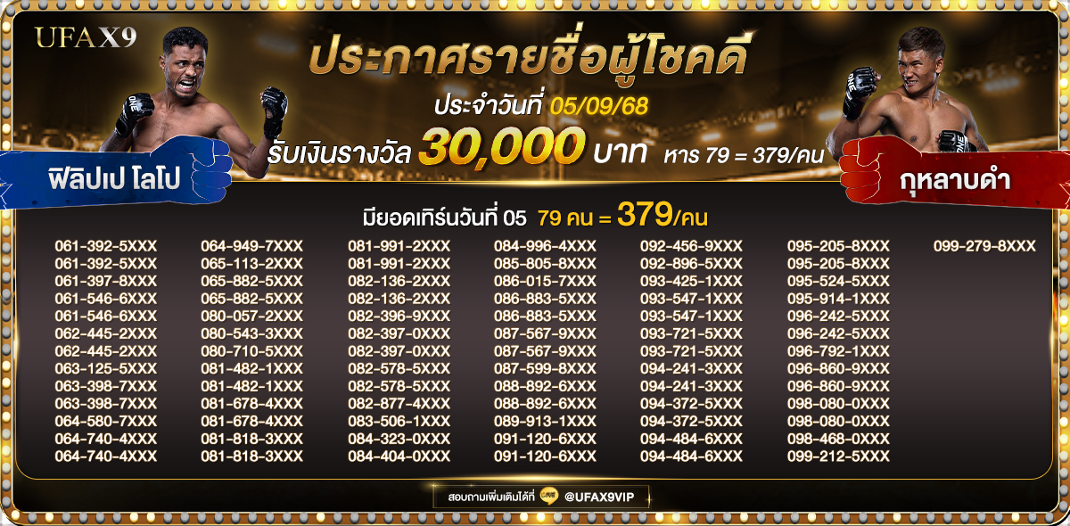 ประกาศกิจกรรมทายผลมวย